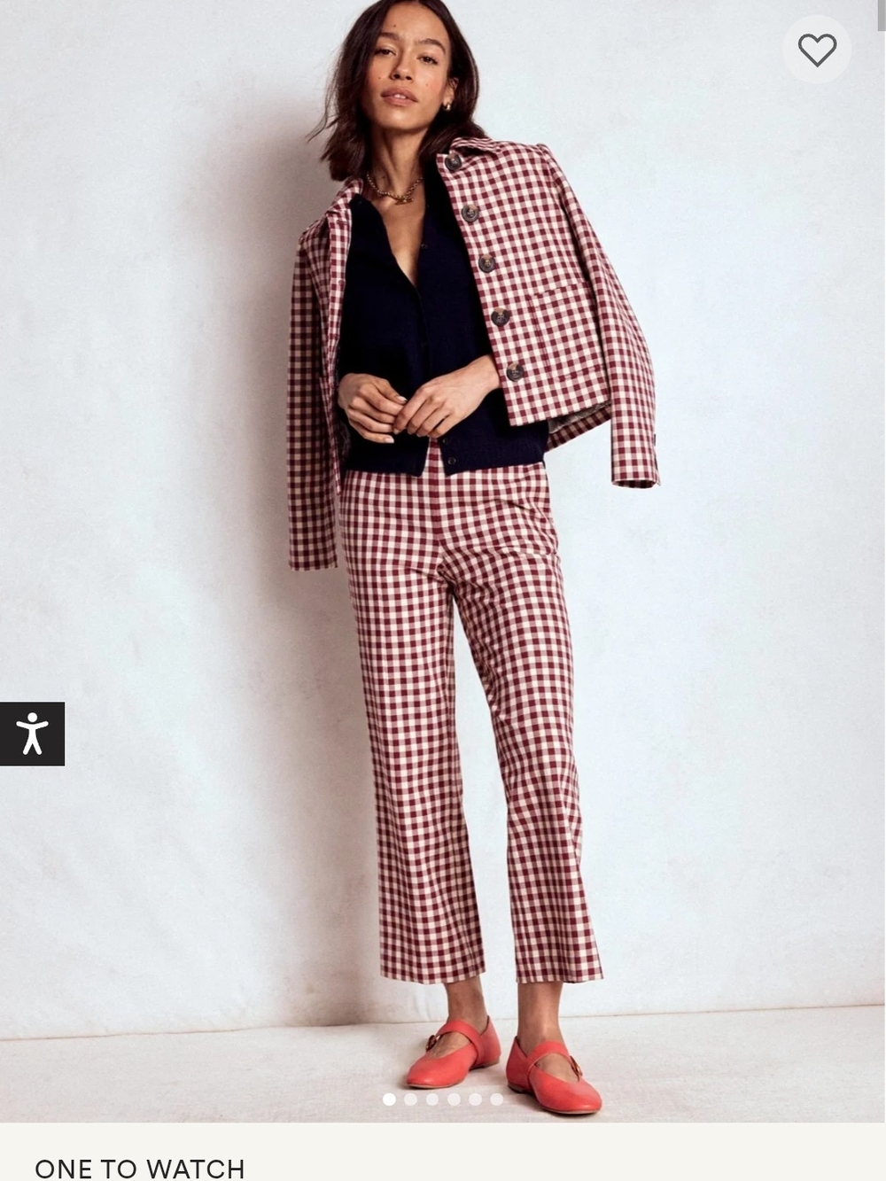NWT Boden Gingham 7/8 Straight Pants